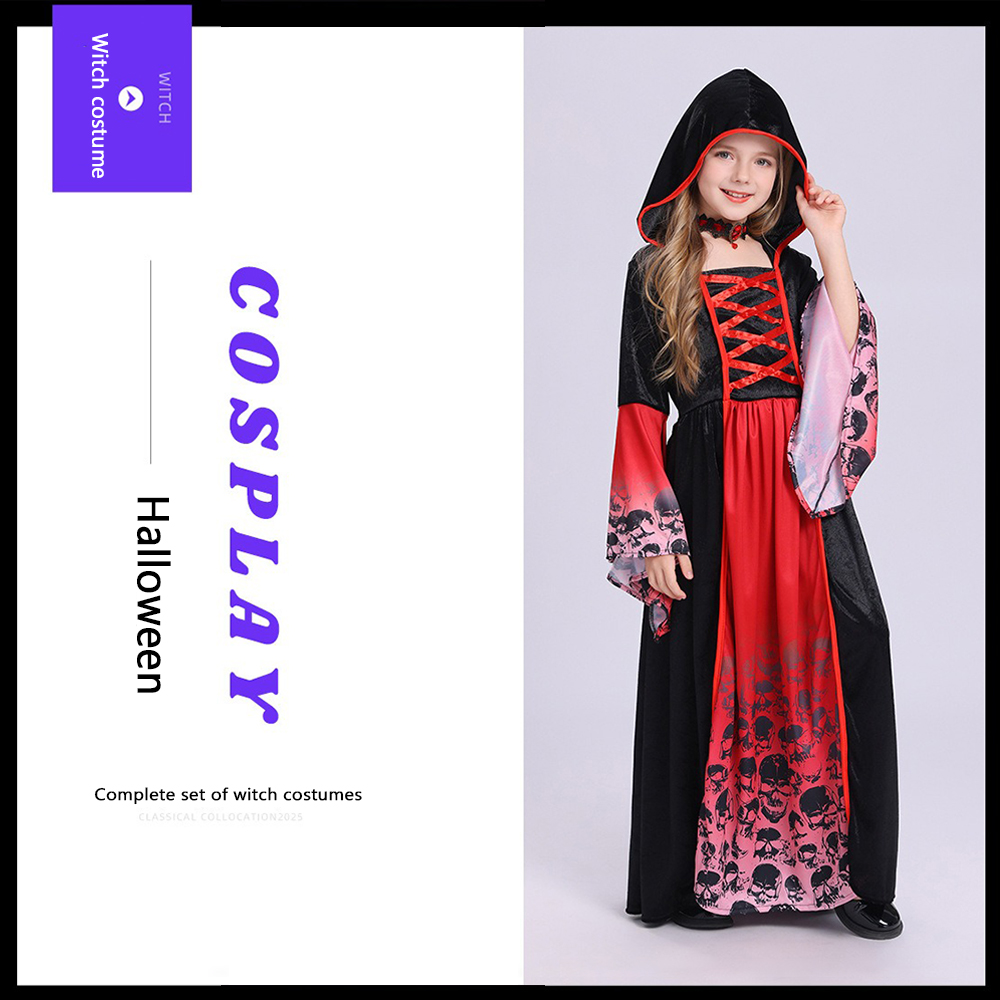 Women'S Red Formal Wear - Costume da strega rosso e nero